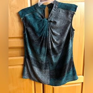 Elegant Teal And Grey Blouse / Tank Top, S